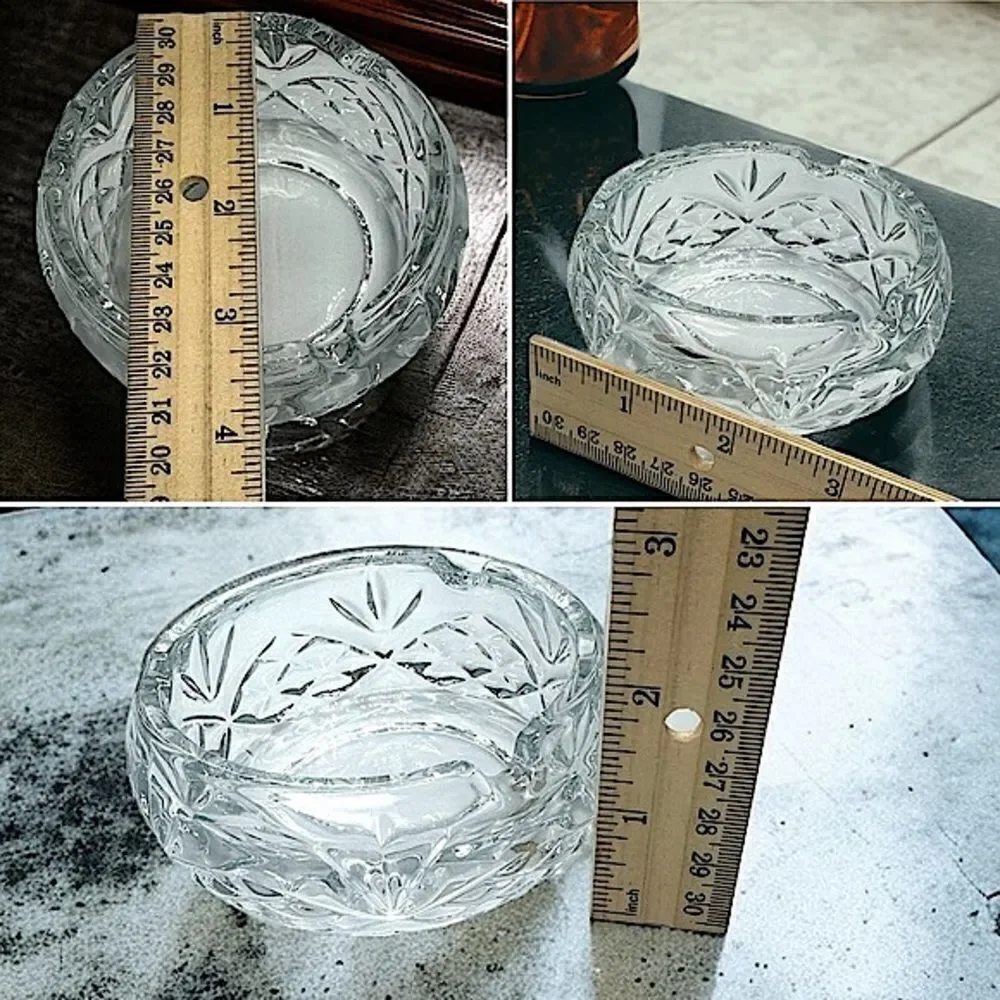 Lead Crystal Ashtray l Home, Bar, Den Accessory l Custom HTF Rare l New no box